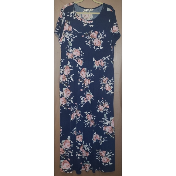 Nemidor Dresses & Skirts - NWT Nemidor Dark Blue Floral Maxi Dress Size 20